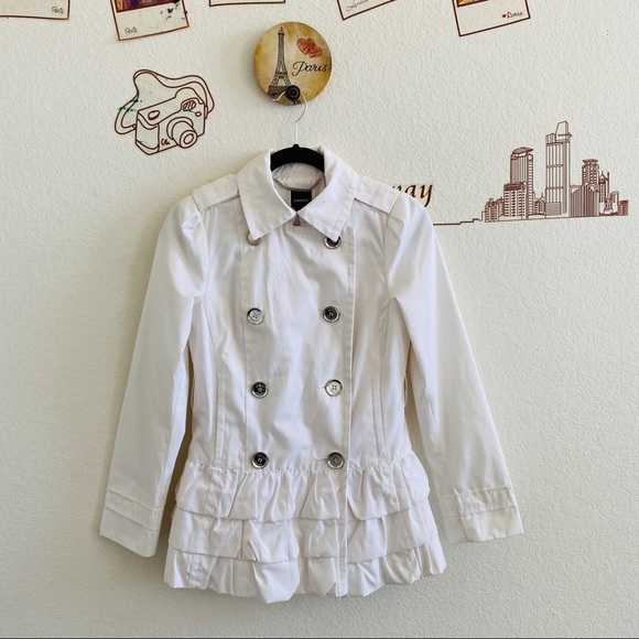 Express White Ruffle Button Up Jacket Size XS - Picture 2 of 16